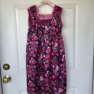 •Nick & Nora• Girls Sleeveless Hearts Nightgown - Size Large (10/12)